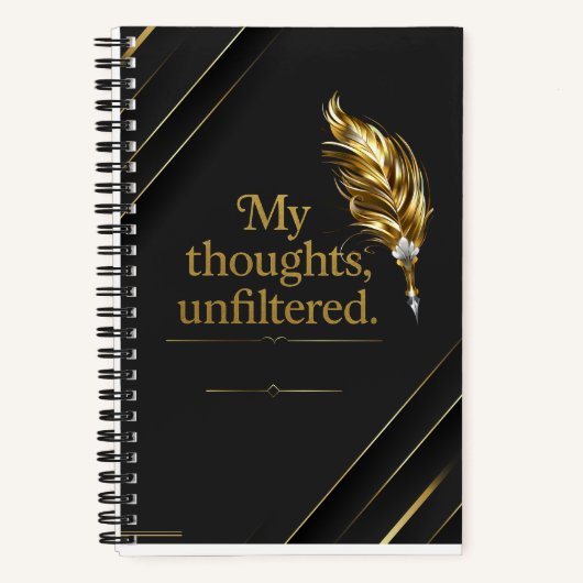 Black and Gold elegant  Spiral Notebook. Notitieboek (Voorkant)