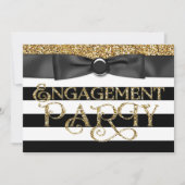 Black and Gold Engagement Party (Zwarte en Gouden  Kaart (Voorkant)