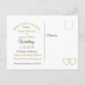 Black and Gold Enregistrer la date Cartes postales (Dos)