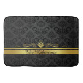 Black and Gold Filigree Bath Mat (Voorkant)