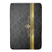 Black and Gold Filigree Bath Mat (Voorkant Verticaal)
