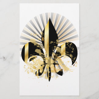 Black and Gold Fleur de Lis Briefpapier