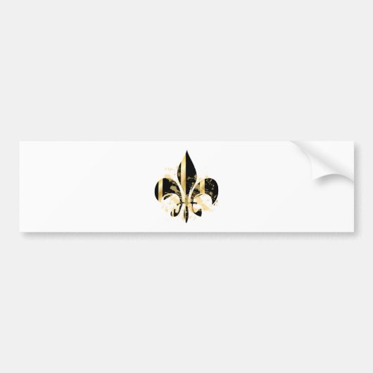 Black and Gold Fleur de Lis Bumpersticker (Voorkant)
