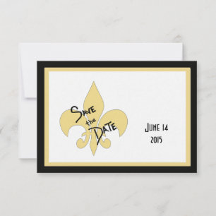 Black and Gold Fleur de Lis Enregistrer les cartes
