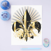 Black and Gold Fleur de Lis Flyer (Enkel)