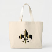 Black and Gold Fleur de Lis Grote Tote Bag (Voorkant)