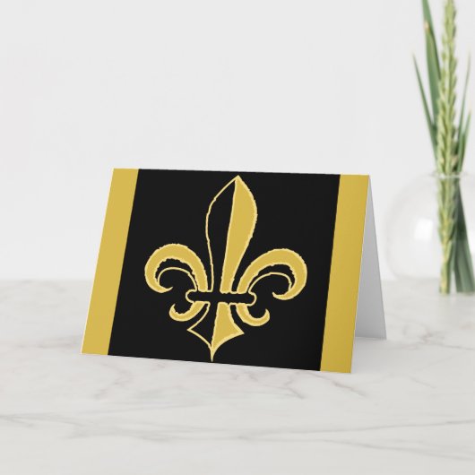 Black and Gold Fleur de lis Kaart (Voorkant)
