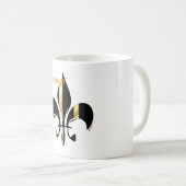 Black and Gold Fleur de Lis Koffiemok (Voorkant rechts)