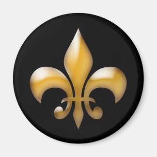 Black and Gold Fleur de Lis Magneet