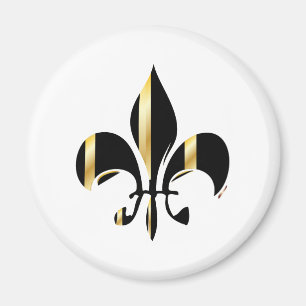 Black and Gold Fleur de Lis Magneet