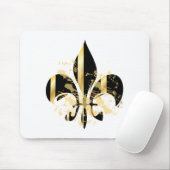 Black and Gold Fleur de Lis Muismat (Met muis)