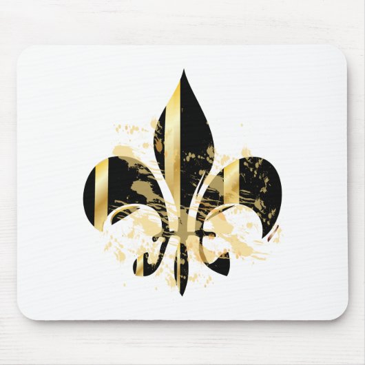 Black and Gold Fleur de Lis Muismat (Voorkant)