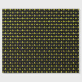 Black and Gold Fleur de Lis Pattern Cadeaupapier (Vlak)