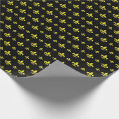 Black and Gold Fleur de Lis Pattern Cadeaupapier (Hoek)
