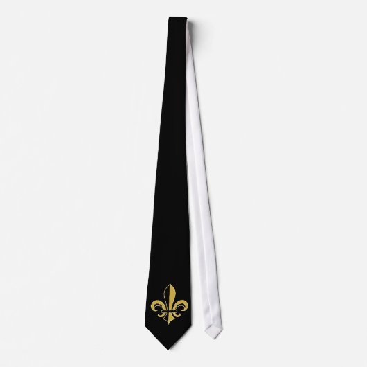 Black and Gold Fleur de lis Stropdas (Voorkant)