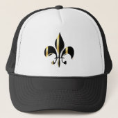 Black and Gold Fleur de Lis Trucker Pet (Voorkant)