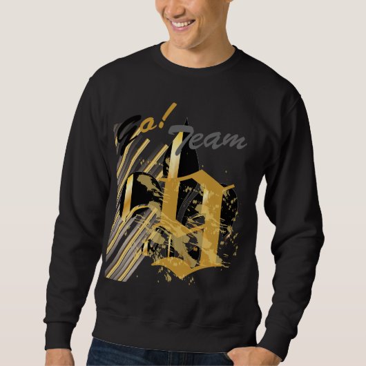 Black and Gold Fleur de Lis Trui (Voorkant)