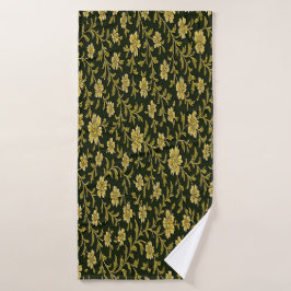 Black and Gold Floral  Badhanddoek