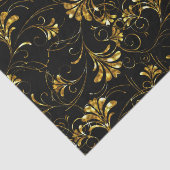 Black and Gold Floral Pattern Tissuepapier (Detail)