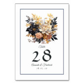 Black and Gold Floral Wedding Kaart (Achterkant)