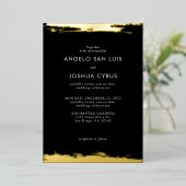 Black and Gold Foil Elegant Wedding Invitation (Debout devant)