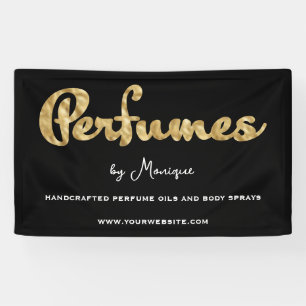 Black and Gold Foil Parfum Business Banner