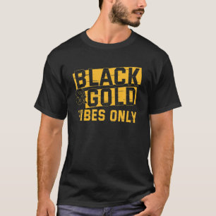 Black and Gold Football Game Day for Football Love T-shirt