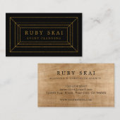 Black and Gold Gemstone Chic Business Card Visitekaartje (Voorkant / Achterkant)