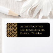 Black and Gold Great Gatsby Elegant Art Deco Etiket (Insitu)