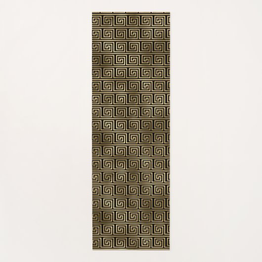 Black and Gold Greek Key Pattern Yoga Mat (Voorkant)