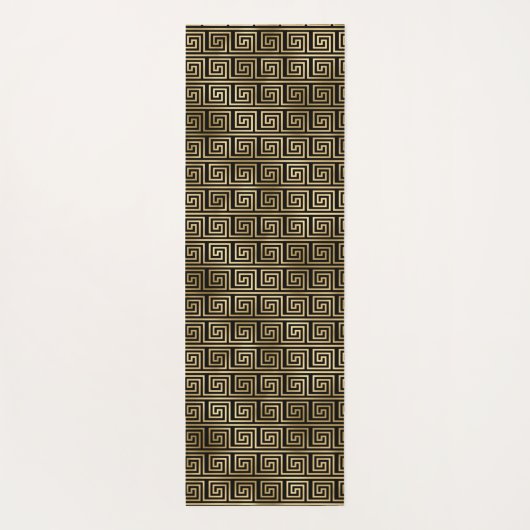 Black and Gold Greek Key Pattern Yoga Mat (Achterkant)