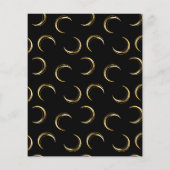 Black and Gold Halloween Damask Gothic Wedding Flyer (Achterkant)