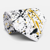 Black and Gold Ink Strokes Stropdas (Opgerold)