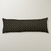 Black and Gold Islamic Pattern Body Pillow Lichaamskussen (Achterkant)