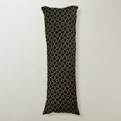 Black and Gold Islamic Pattern Body Pillow Lichaamskussen (Voorkant Verticaal)