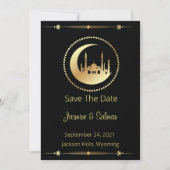 Black and Gold Islamic Save The Date (Voorkant)