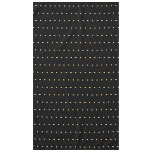 Black and Gold Kijk Polka Dot Pattern Elegant Tafelkleed (Voorkant)