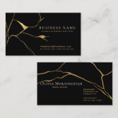 Black and Gold Kintsugi Professional Visitekaartje (Voorkant / Achterkant)