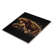 Black and Gold Leopard Tegeltje (Zijkant)