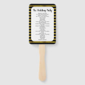 Black and Gold Lijst Wedding Program Fan Handwaaier (Achterkant)