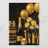 Black and Gold Luxury Birthday Invitation (Dos)