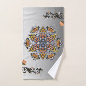 Black and Gold Mandala Floral Art (Serviette à main)