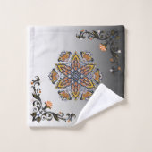 Black and Gold Mandala Floral Art (Gant de toilette)