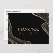 Black and Gold Marble Hartelijk dank voor uw verwi Briefkaart (Voorkant / Achterkant)