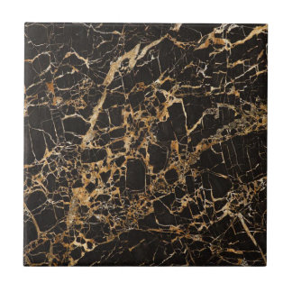 Black and Gold Marble Tile Tegeltje