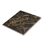 Black and Gold Marble Tile Tegeltje (Zijkant)