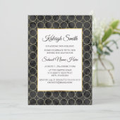 Black and Gold Marble Trunk Party Invite Kaart (Staand voorkant)