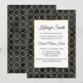 Black and Gold Marble Trunk Party Invite Kaart (Voorkant / Achterkant)