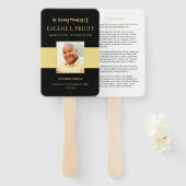 Black and Gold Memorial Fan Handwaaier (Voorkant en achterkant)