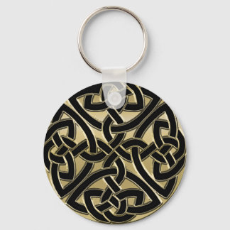 Black and Gold Metal Celtic Knot Sleutelhanger